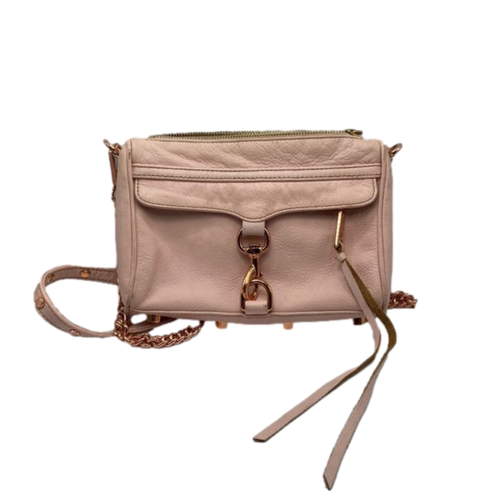 Rebecca Minkoff Mini Mac Crossbody Purse in Pink with Rose Gold Hardware